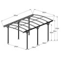 Carport en aluminium anthracite 3x5,05m et polycarbonate 6mm X-METAL