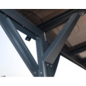 Carport en aluminium anthracite 3x5,05m et polycarbonate 6mm X-METAL