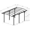 Carport en aluminium anthracite 3x5,05m et polycarbonate 6mm X-METAL