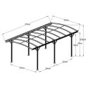Carport en aluminium anthracite 3x5,76m et polycarbonate 6mm X-METAL