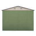 Garage double portes vert pâle et crème 17m² + kit d'ancrage X-METAL