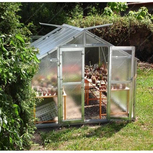 Serre de jardin 249x306cm 7,62m² en verre cathédrale 4mm VARIANT, Limes