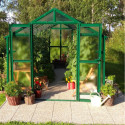 Serre de jardin verte 249x505cm 12,57m² en verre cathédrale 4mm VARIANT - Limes