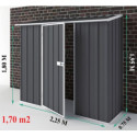 Abri de jardin en métal Colorbond gris Compact 1,70m² EASYSHED