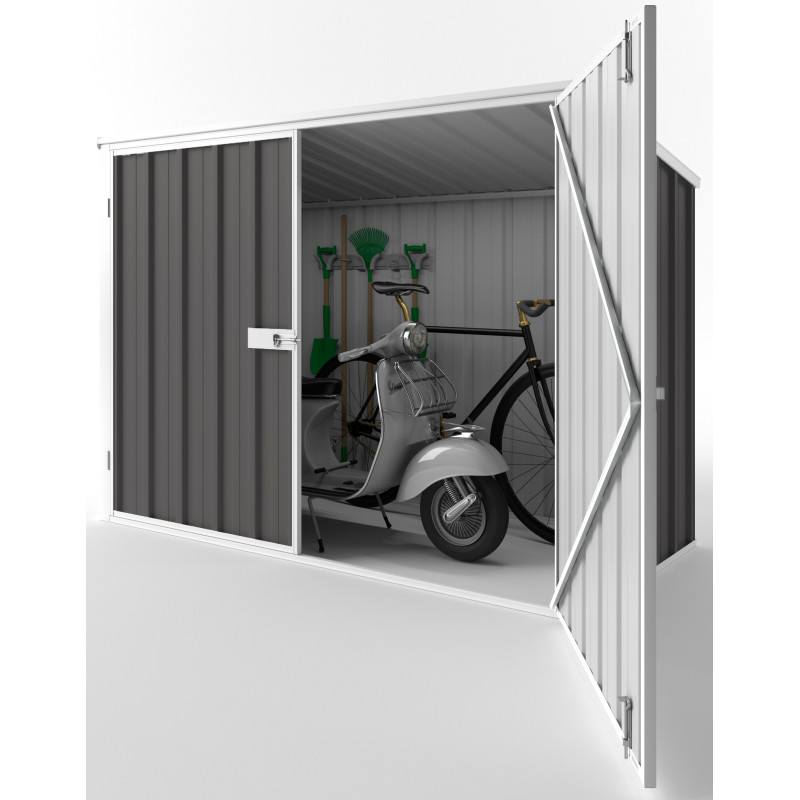Abri de jardin en métal Colorbond gris 2,02m² Bikestore EASYSHED