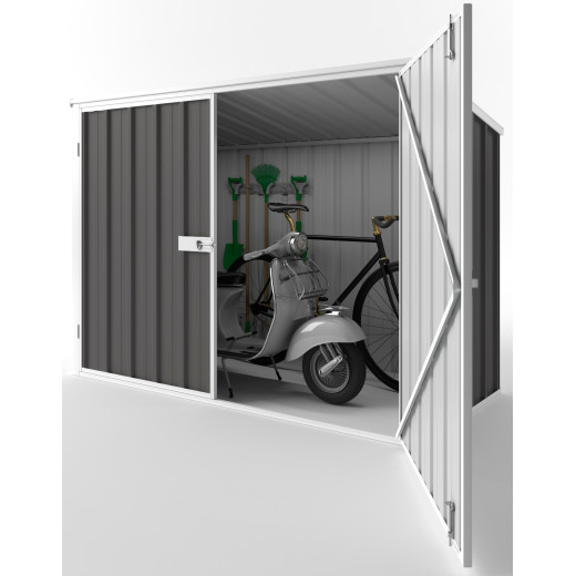 Abri de jardin en métal Colorbond gris 2,02m² Bikestore EASYSHED