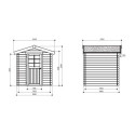 Abri de jardin en bois massif 19mm Essen porte simple 3,92m² SOLID