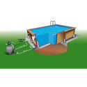 Piscine bois rectangulaire 350x505cm AZURA toute équipée UBBINK