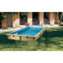 Piscine bois rectangulaire 350x505cm AZURA toute équipée UBBINK