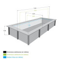 Piscine bois rectangulaire 350x505cm AZURA toute équipée UBBINK