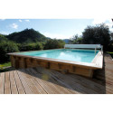 Piscine bois rectangulaire 350x505cm AZURA toute équipée UBBINK	