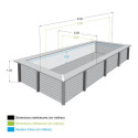 Piscine bois rectangulaire 350x505cm AZURA toute équipée UBBINK	