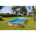 Piscine bois rectangulaire 350x505cm AZURA toute équipée UBBINK	