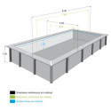 Piscine bois rectangulaire 500x800cm LINEA toute équipée UBBINK