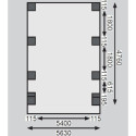 Carport pin autoclave 40,2m² Classic Double 2 + toit acier + 2 arcs Karibu