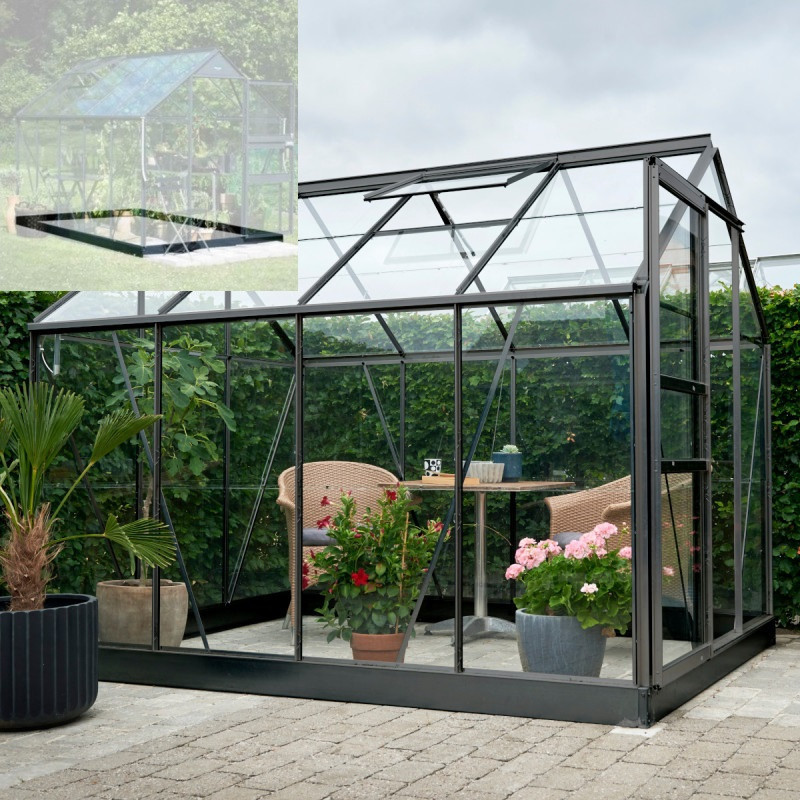 Serre de jardin 5m² en aluminium et verre horticole Popular - Halls