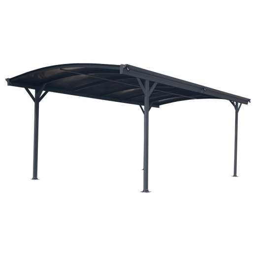 Carport en aluminium anthracite 3x4,34m et polycarbonate 6mm X-METAL