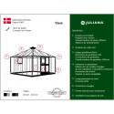 Serre de jardin OASE 8,8m² anthracite en verre trempé 3mm Juliana
