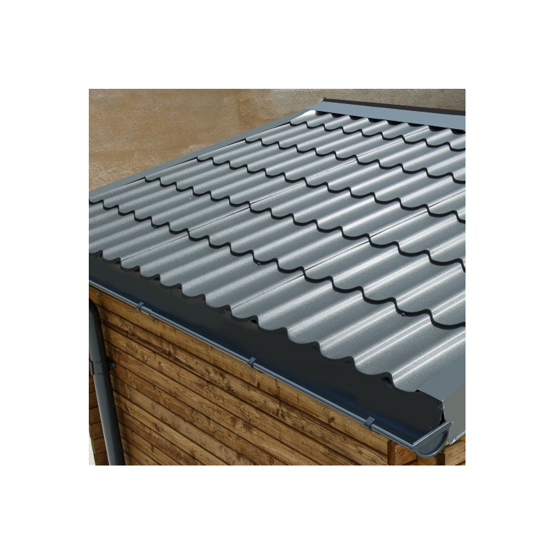 Tuiles métalliques anthracites - pack prêt à la pose pour abri Gardy Shelter 12m²