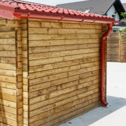 Kit gouttières rouge - pack prêt à la pose pour abri Gardy Shelter 12m²