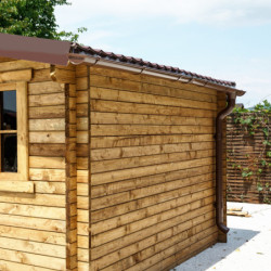 Kit gouttières marron - pack prêt à la pose pour abri Gardy Shelter 16m²