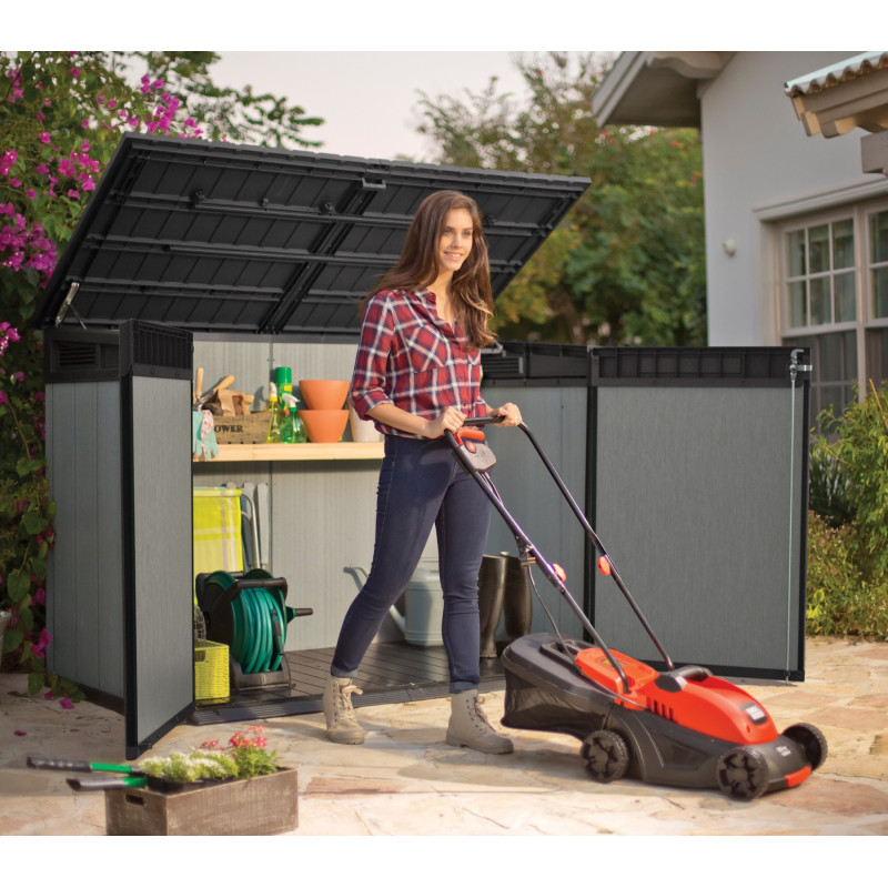 Coffre de jardin en résine brossée Brossium 2100L - Keter 