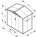 Abri de jardin métal 2,43m² imitation bois vieilli