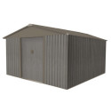 Abri de jardin métal 9,66m² imitation bois vieilli