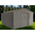 Abri de jardin métal 9,66m² imitation bois vieilli