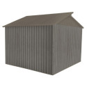 Abri de jardin métal avec puit de lumière 7,25m² imitation bois vieilli