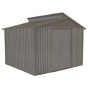 Abri de jardin métal avec puit de lumière 7,25m² imitation bois vieilli
