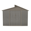 Abri de jardin métal avec puit de lumière 7,25m² imitation bois vieilli