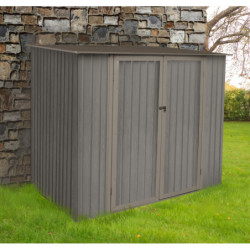 Abri de jardin métal monopente 3,17m² imitation bois vieilli
