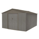 Abri de jardin métal 13,51m² imitation bois vieilli