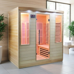 Sauna infrarouge panneaux carbone 3100W 4 places - SNÖ