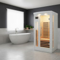 Sauna infrarouge blanc panneaux carbone 1500W 1 place - SNÖ