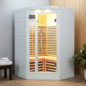 Sauna d’angle infrarouge blanc panneaux carbone 2150W 2-3 places - SNÖ