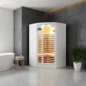 Sauna d’angle infrarouge blanc panneaux carbone 2150W 2-3 places - SNÖ