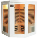 Sauna d'angle infrarouge blanc panneaux carbone 2200W 3-4 places - SNÖ