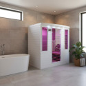 Sauna infrarouge blanc panneaux carbone 3100W 4 places - SNÖ