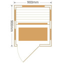 Sauna infrarouge panneaux carbone 1670W LUXE 1 place - SNÖ