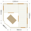 Sauna infrarouge d’angle panneaux carbone 2180W LUXE 2-3 places - SNÖ