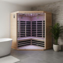 Sauna infrarouge d’angle panneaux carbone 2850W LUXE 3-4 places - SNÖ