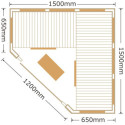 Sauna infrarouge d’angle panneaux carbone 2850W LUXE 3-4 places - SNÖ