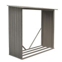 Abri bûches métal 1,37m² imitation bois vieilli