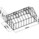 Serre de jardin 15,03m² anthracite PC 4mm + embase Green Protect