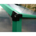 Serre de jardin 15,03m² anthracite PC 4mm + embase Green Protect