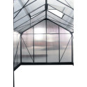 Serre de jardin 15,03m² anthracite PC 4mm + embase Green Protect
