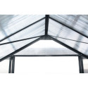 Serre de jardin 15,03m² anthracite PC 4mm + embase Green Protect