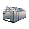 Serre de jardin 15,03m² verte PC 4mm + embase Green Protect
